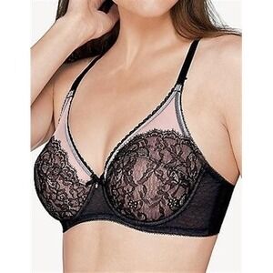 NWT Wacoal 40D Chantilly Lace Retro Chic 855186 Black Bra 126547